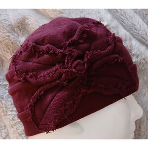 House‎ Cap Hat Beanie Style Maroon Hair Loss/ Cold Easy #753